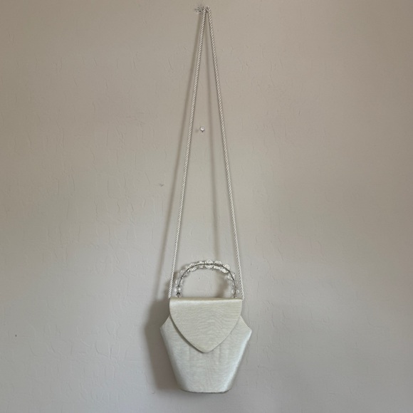 Timmy Woods Beverly Hills Vintage Handbag Mini Bag Butter Yellow Crystal Handle - Picture 10 of 16